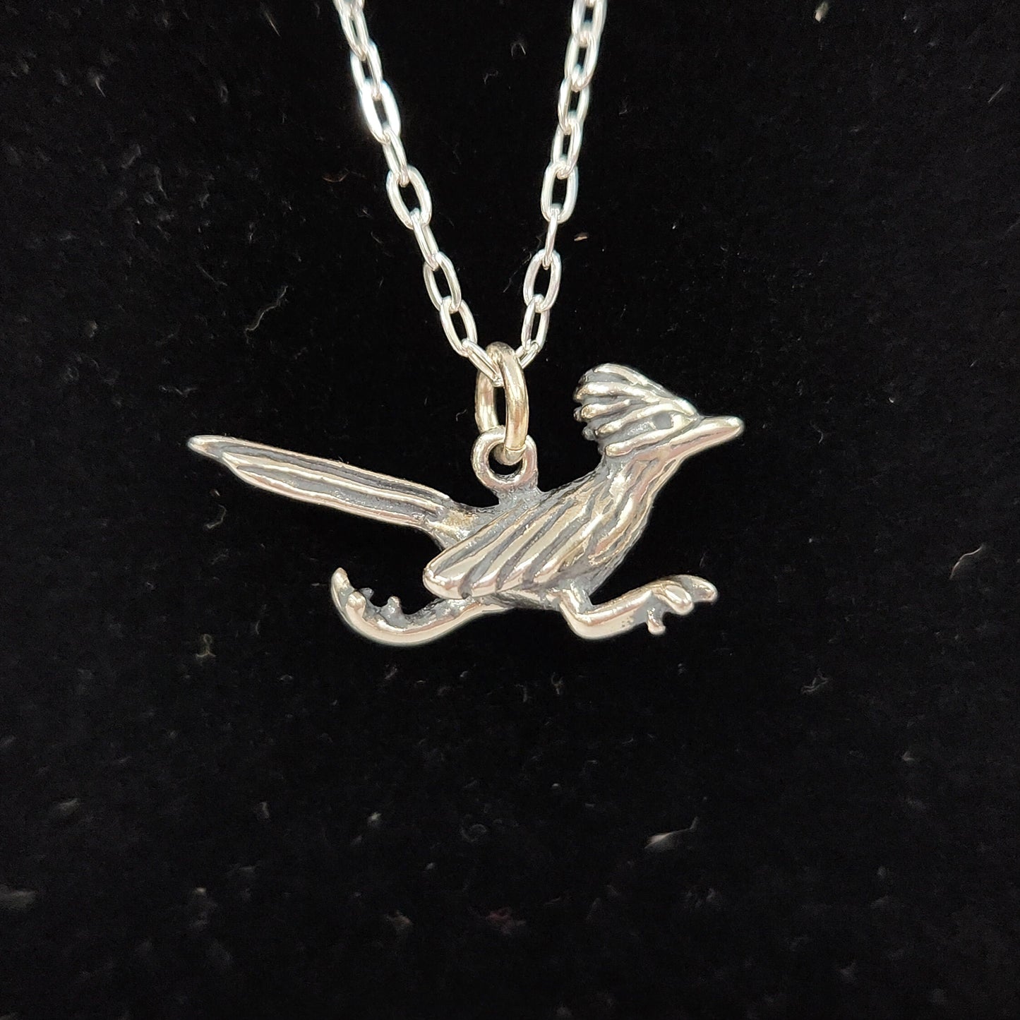 Sterling Silver Roadrunner Pendant Necklace