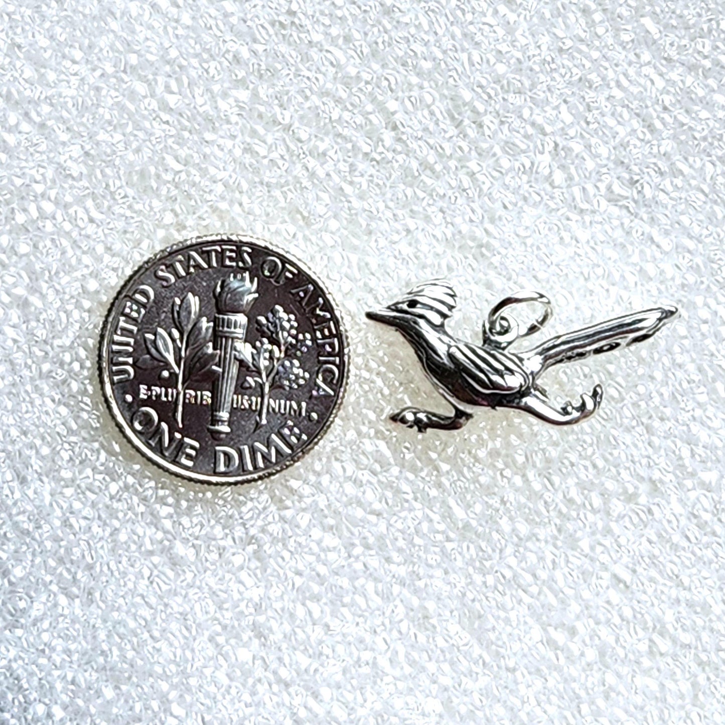 Sterling Silver Roadrunner Pendant Necklace - Southwest Bird Jewelry
