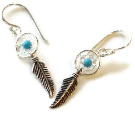 Dreamcatcher Feather Earrings