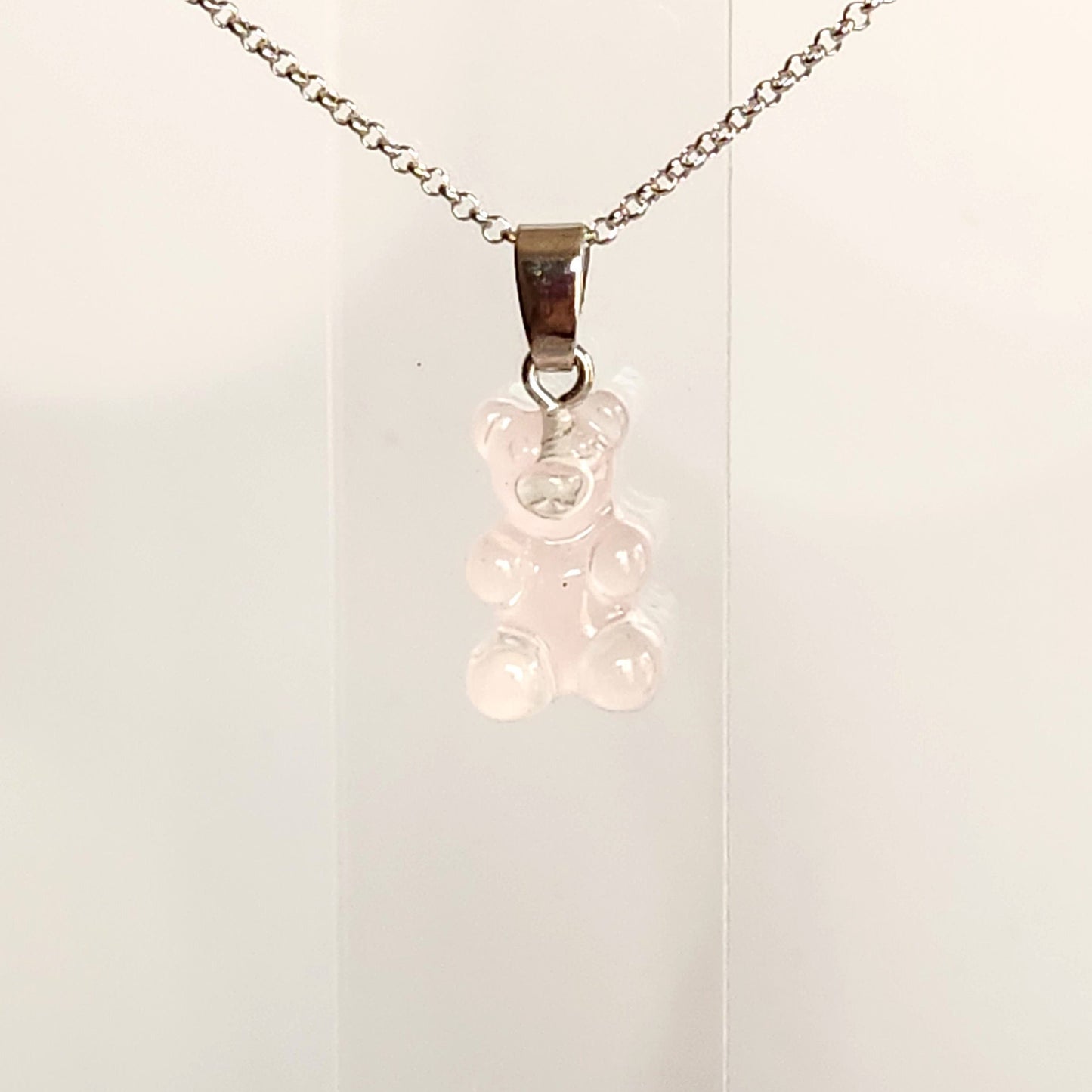 Gummi Bear Pendant Necklace - Sterling Silver Chain, Kids Jewelry