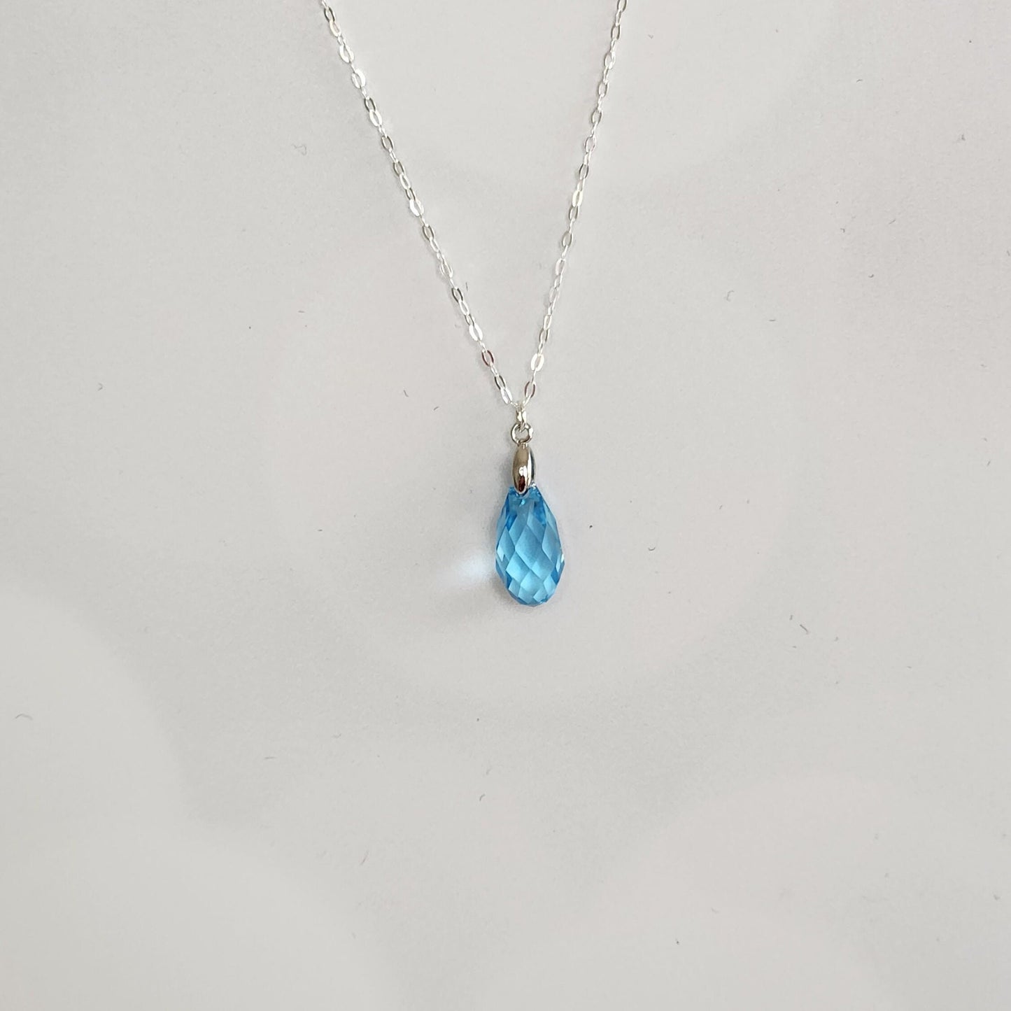 Crystal Necklace, Aquamarine Pendant Necklace, March Birthday Gift, Gift For Her, Dainty Necklace, Bridal Necklace, Birthstone Necklace