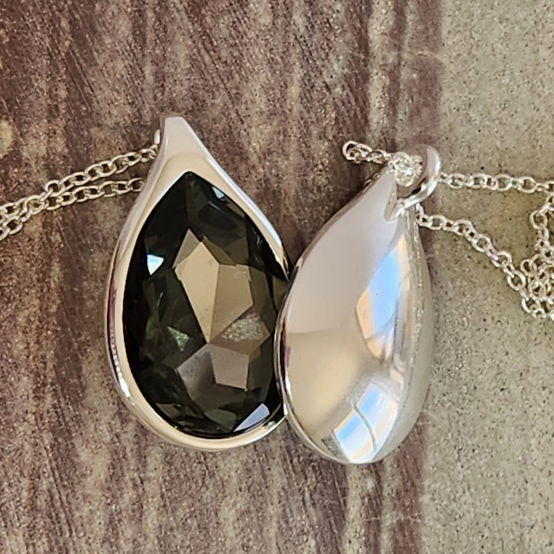 Crystal Pear Pendant Necklace - Teardrop Statement Jewelry