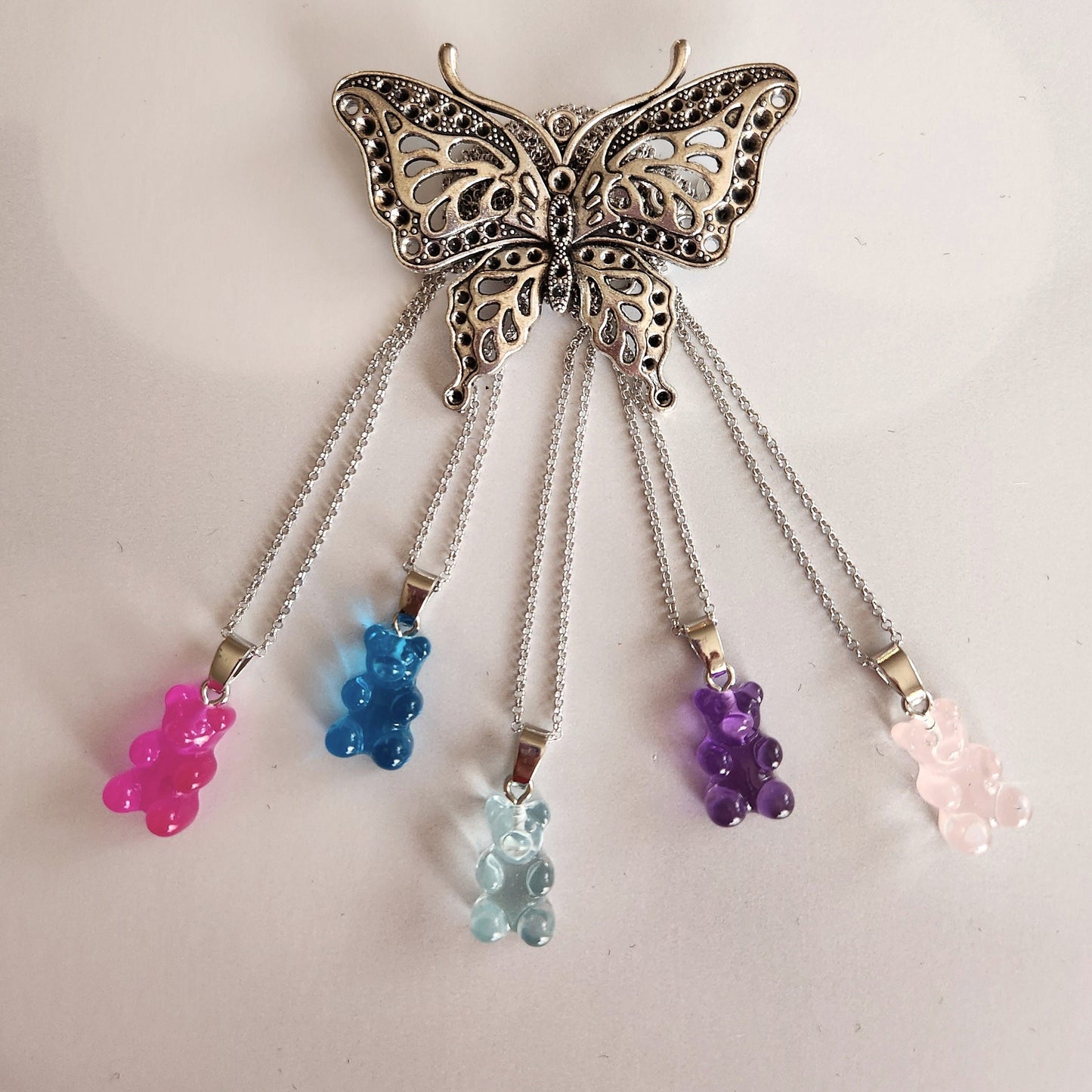 Gummi Bear Pendant Necklace - Sterling Silver Chain, Kids Jewelry