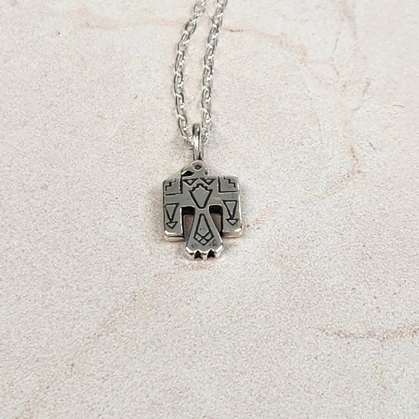 Thunderbird Pendant Necklace, Sterling Silver, Southwest Necklace, Western Necklace, Western Jewelry, Native American Bird Necklace