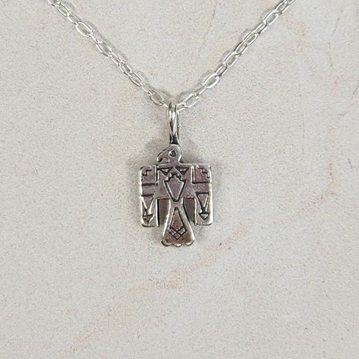 Sterling Silver Thunderbird Pendant Necklace - Western Design Jewelry
