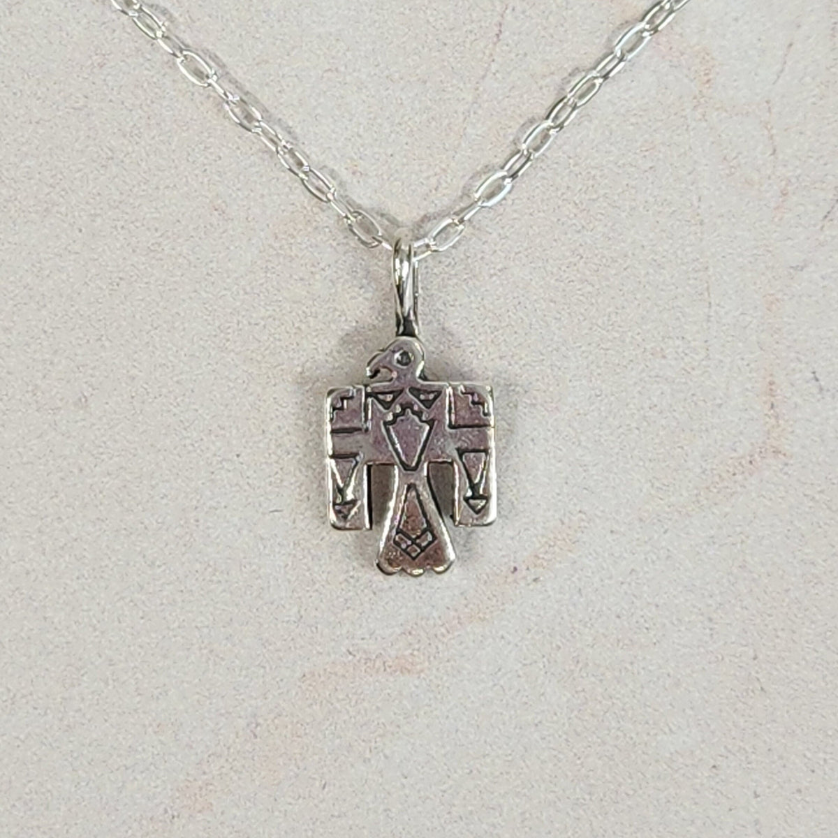 Sterling Silver Thunderbird Pendant Necklace - Western Design Jewelry