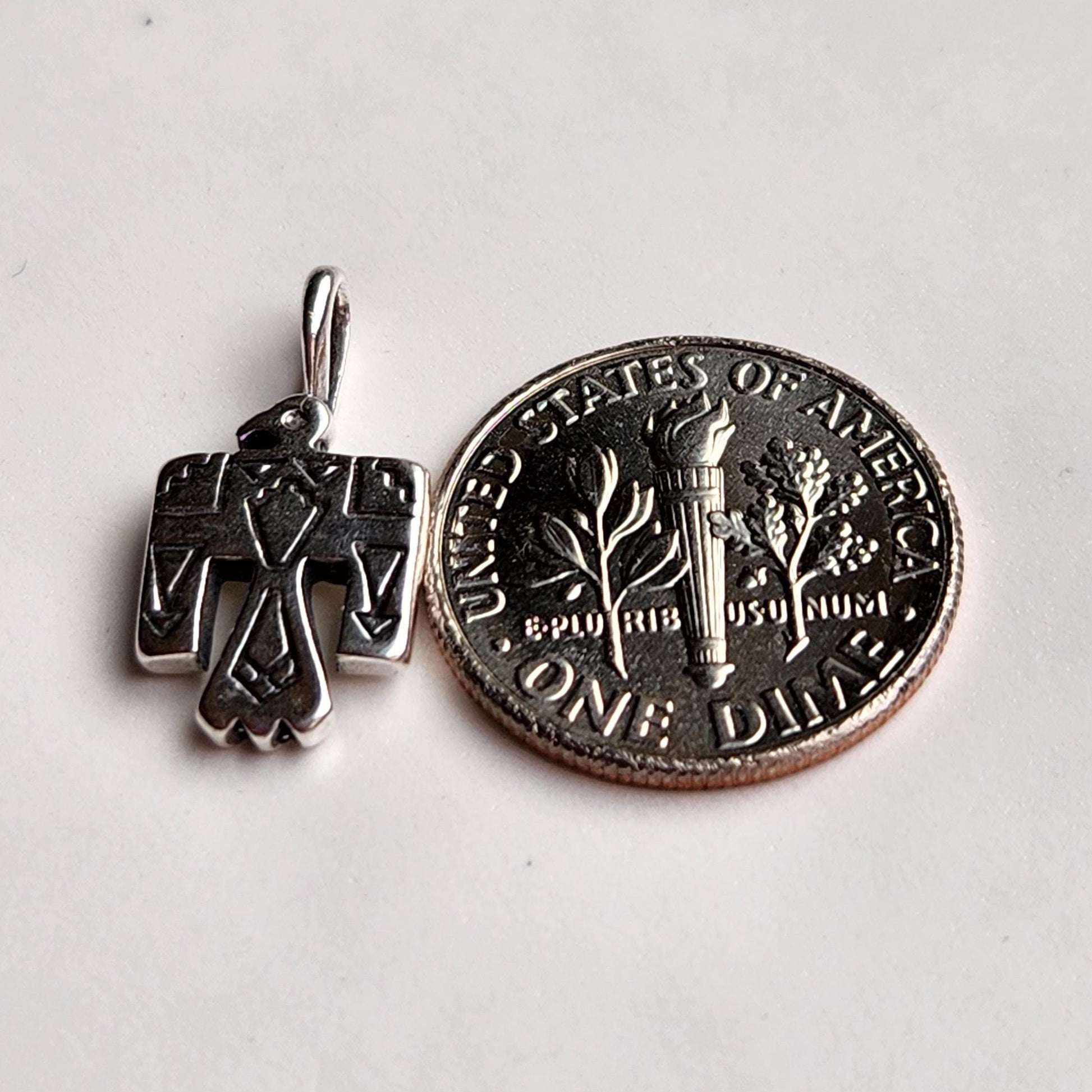 Sterling Silver Thunderbird Pendant Necklace - Western Design Jewelry