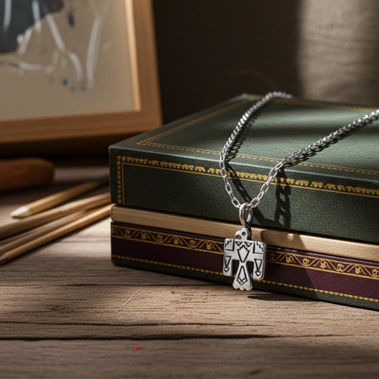 Sterling Silver Thunderbird Pendant Necklace - Western Design Jewelry