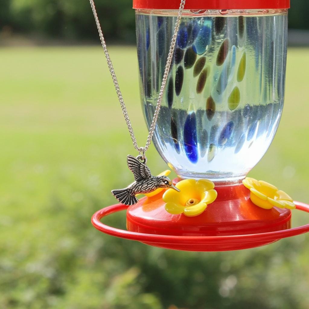 Sterling Silver Hummingbird Necklace - Southwest Nature Jewelry - Bird Pendant Gift