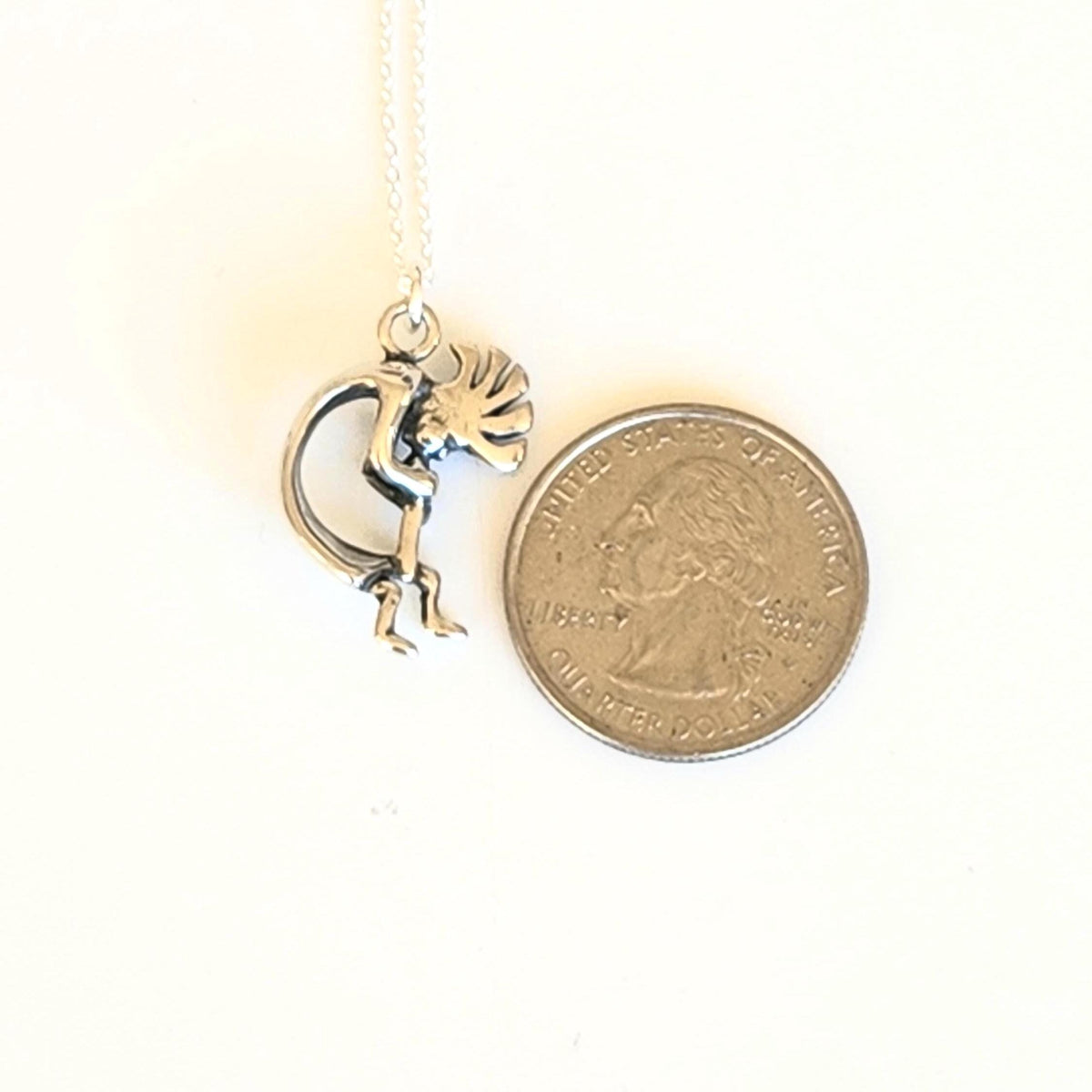 Sterling Silver Kokopelli Necklace - 3D Southwest Pendant - Native American Inspired Jewelry
