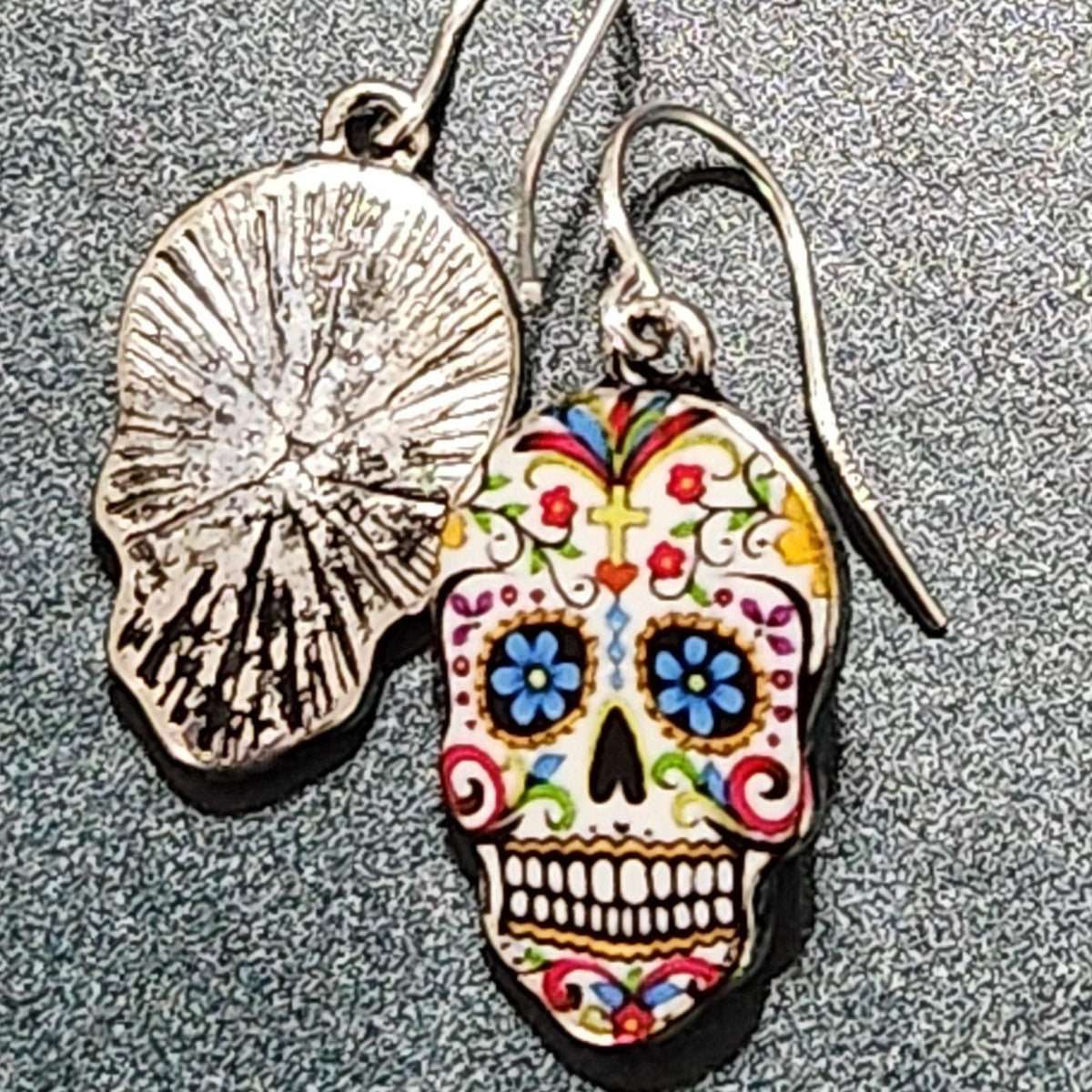 Sugar Skull Earrings - Dia de los Muertos Gift for Her or Him