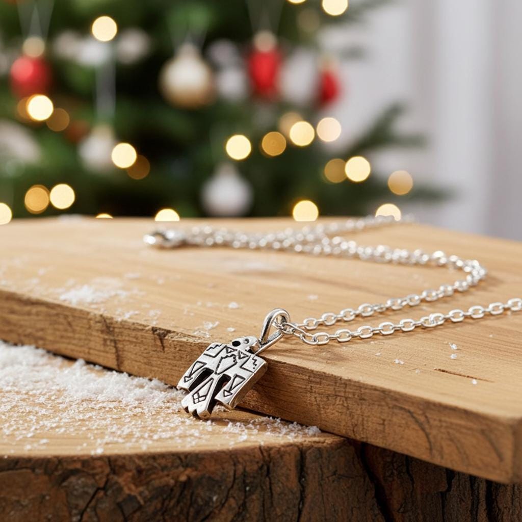 Sterling Silver Thunderbird Pendant Necklace - Western Design Jewelry