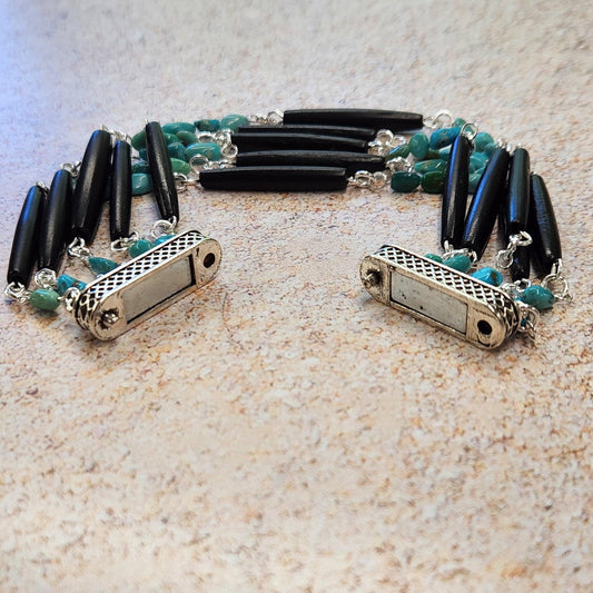 Turquoise Multi-Strand Bracelet - Bone Bead Southwest Jewelry