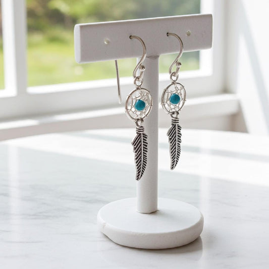 Dreamcatcher Feather Earrings