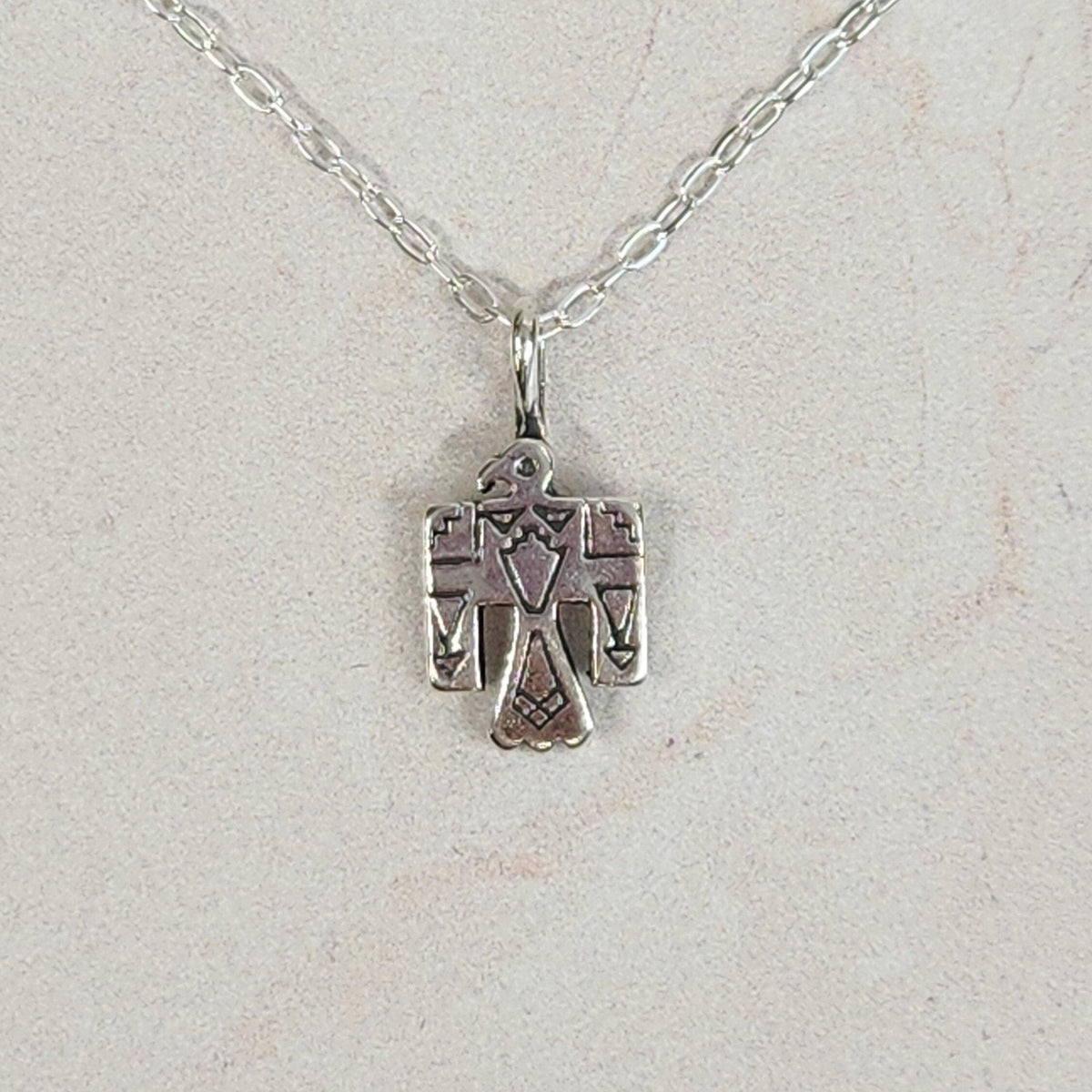 Sterling Silver Thunderbird Pendant Necklace - Western Design Jewelry