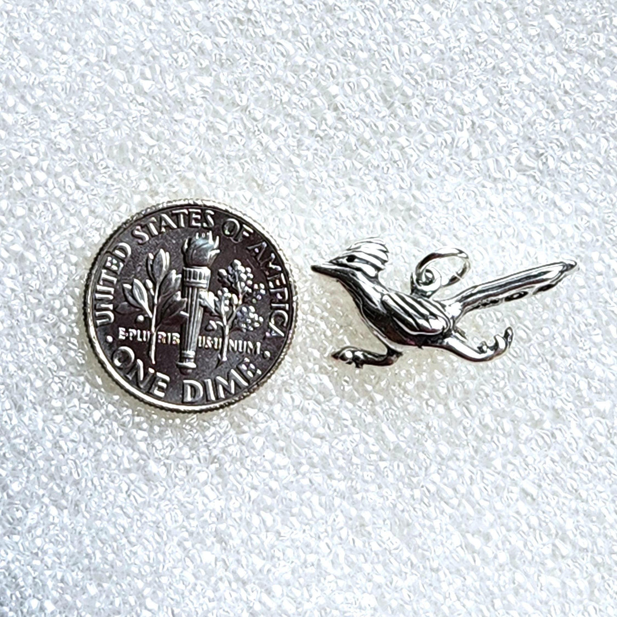 Sterling Silver Roadrunner Pendant Necklace - Southwest Bird Jewelry