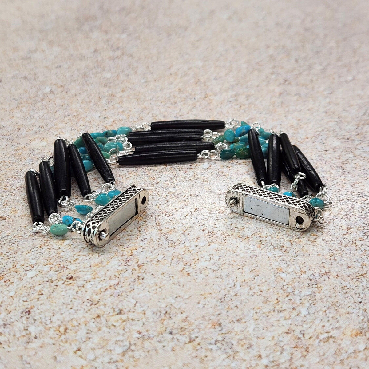 Turquoise Multi-Strand Bracelet - Bone Bead Southwest Jewelry