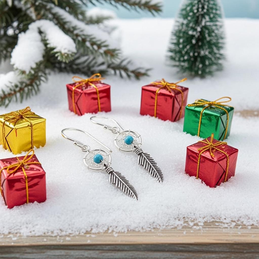Dreamcatcher Feather Earrings