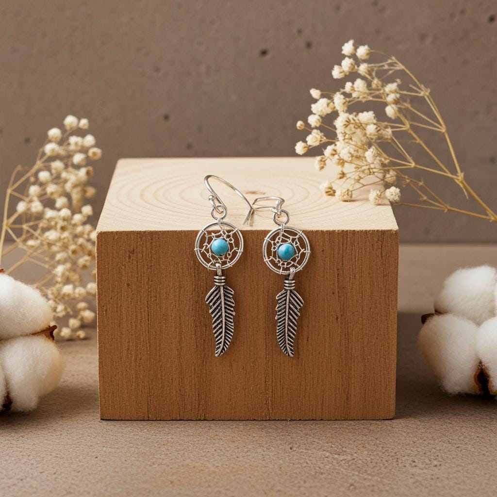 Dreamcatcher Feather Earrings