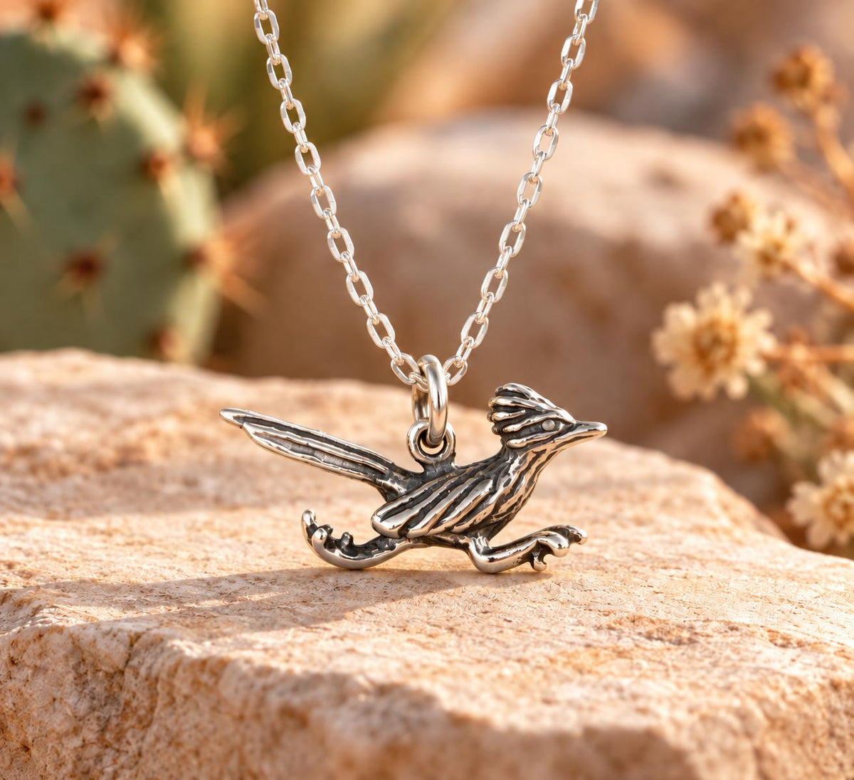 Sterling Silver Roadrunner Necklace – Symbol of Freedom, Speed & Southwest Spirit