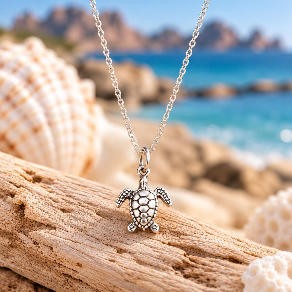 Antique Silver Sea Turtle Necklace – Minimal Coastal Everyday Jewelry