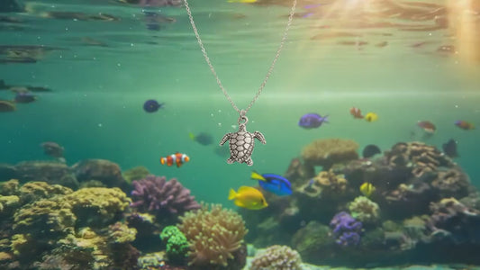 Antique Silver Sea Turtle Necklace – Minimal Coastal Everyday Jewelry